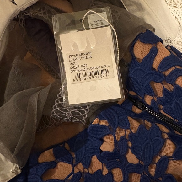 Self-Portrait Blue Lace Dress - Picture 3 of 3